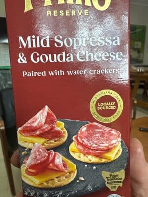 Mild Sopressa & Gouda Cheese Paired with water crackers